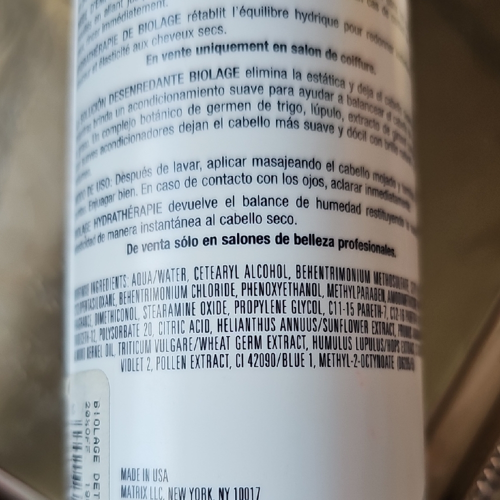 Matrix Biolage Hydratherapie Detangling Solution Light Conditioner Discontinued - Picture 8 of 8